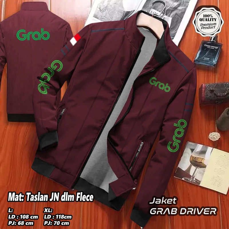 JAKET RUBBY PARASUT DRIVER GRAB INDONESIA TERBARU FREE SABLON NAMA
